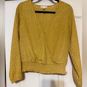 Polka Dot Women's Top - Mustard Socialite